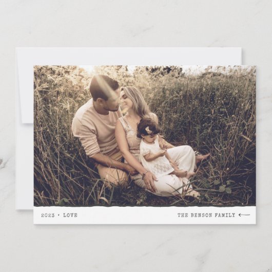 Moderne minimale markeerteken LOVE Black Holiday K Feestdagenkaart (Voorkant)