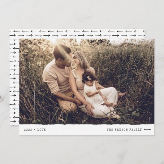 Moderne minimale markeerteken LOVE Black Holiday K Feestdagenkaart (Voorkant / Achterkant)