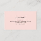 Moderne minimale marmer & blush roze haarstylist visitekaartje (Achterkant)