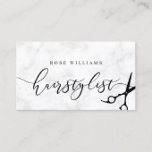 Moderne minimale marmer & blush roze haarstylist visitekaartje (Voorkant)