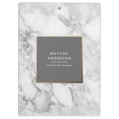 Moderne minimale marmer en goudgeometrische vormge klembord (Achterkant)