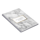 Moderne minimale marmer en goudgeometrische vormge notitieboek (Rechterzijde)