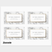 Moderne minimale marmer en goudgeometrische vormge rechthoekige sticker (Vel)