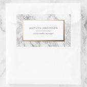 Moderne minimale marmer en goudgeometrische vormge rechthoekige sticker (Tas)