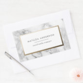 Moderne minimale marmer en goudgeometrische vormge rechthoekige sticker (Envelop)