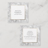 Moderne minimale marmer en goudgeometrische vormge vierkante visitekaartje (Voorkant / Achterkant)