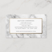 Moderne minimale marmer en goudgeometrische vormge visitekaartje (Achterkant)