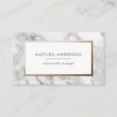 Moderne minimale marmer en goudgeometrische vormge visitekaartje (Voorkant)