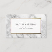 Moderne minimale marmer en goudgeometrische vormge visitekaartje (Voorkant)