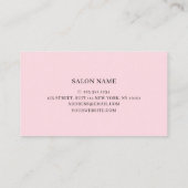 Moderne, minimale marmer- en roze haarstylist visitekaartje (Achterkant)