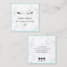 Moderne, minimale marmerbare zilveren zweetjes en  vierkante visitekaartje