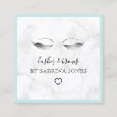 Moderne, minimale marmerbare zilveren zweetjes en vierkante visitekaartje (Voorkant)