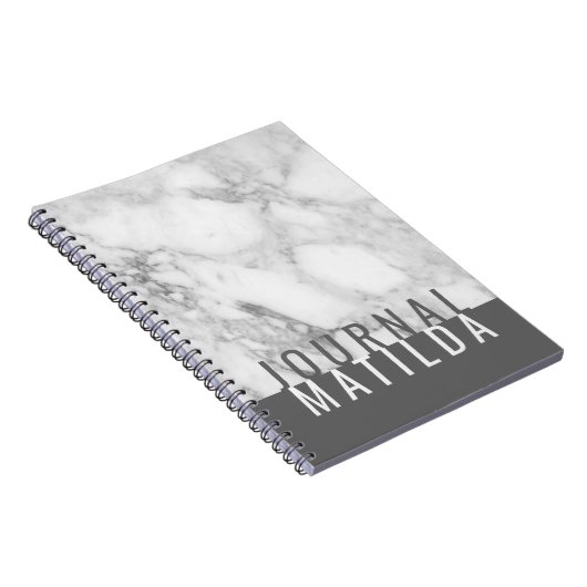 Moderne minimale marmeren typografie tijdschrift notitieboek (Rechterzijde)