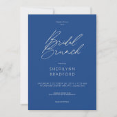 Moderne minimale Marseille Blue Bridal Brunch Kaart (Voorkant)