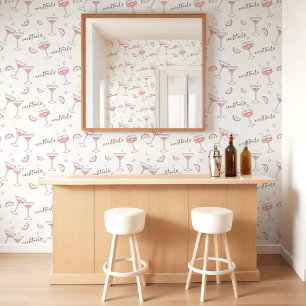 Moderne minimale Martini cocktails Lemon Slice Ret Behang