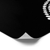 Moderne minimale meetkundige cirkel wit zwart poster (Hoek)