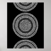 Moderne minimale meetkundige cirkel wit zwart poster (Voorkant)