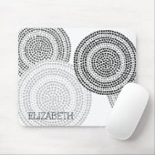 Moderne minimale meetkundige cirkel zwart grijs muismat (Met muis)