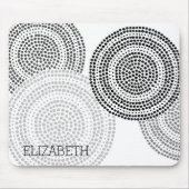 Moderne minimale meetkundige cirkel zwart grijs muismat (Voorkant)