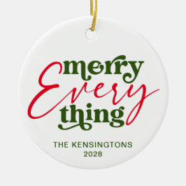 Moderne, minimale Merry Alles Holiday Foto Keramisch Ornament