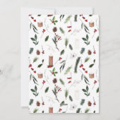 Moderne minimale Merry Christmas Red Berry Botanic Feestdagenkaart (Achterkant)