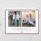 Moderne minimale Merry Christmas script 3 foto Feestdagenkaart (Achterkant)