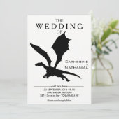 Moderne Minimale Middeleeuwse Dragon Wedding Uitno Kaart (Staand voorkant)