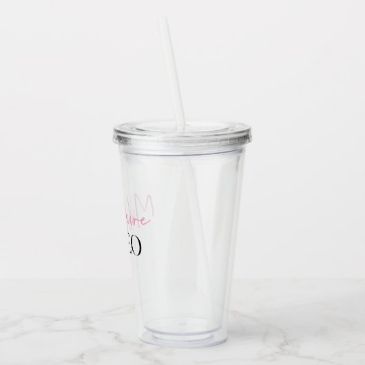 Moderne minimale militaire CEO | Roze en zwart Acryl Drinkbeker (Links)