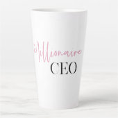 Moderne minimale militaire CEO | Roze en zwart Latte Mok (Voorkant)