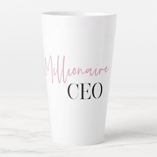 Moderne minimale militaire CEO | Roze en zwart Latte Mok (Voorkant)