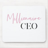 Moderne minimale militaire CEO | Roze en zwart Muismat (Voorkant)