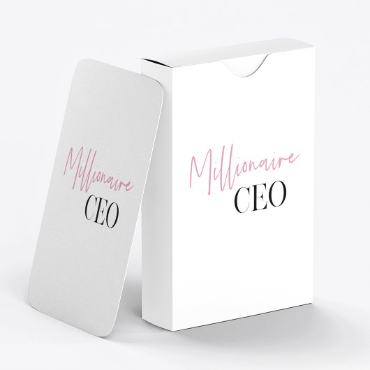 Moderne minimale militaire CEO | Roze en zwart Pokerkaarten