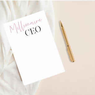 Moderne minimale militaire CEO   Roze en zwart Post-it® Notes