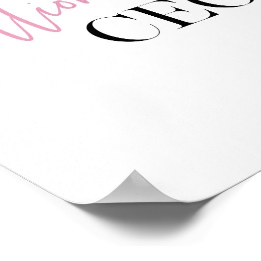 Moderne minimale militaire CEO | Roze en zwart Poster (Hoek)