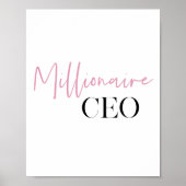 Moderne minimale militaire CEO | Roze en zwart Poster (Voorkant)