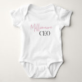 Moderne minimale militaire CEO | Roze en zwart Romper (Voorkant)