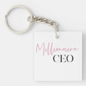 Moderne minimale militaire CEO | Roze en zwart Sleutelhanger (voorkant)