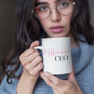 Moderne minimale militaire CEO   Roze en zwart Tweekleurige Koffiemok