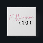 Moderne minimale militaire CEO | Roze en zwart Vierkante Button 5,1 Cm<br><div class="desc">Introductie van de "Modern Minimal Millionaire CEO | Roze en zwart" Collectie! Verhoog uw stijl en maak een krachtig statement met ons exclusieve product met het boeiende ontwerp van de tekst "Millionaire CEO" in een strakke combinatie van roze en zwart.</div>