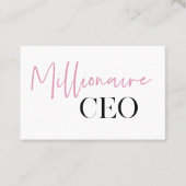 Moderne minimale militaire CEO | Roze en zwart Visitekaartje (Voorkant)