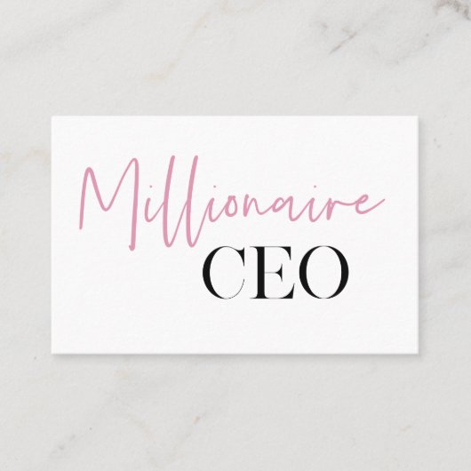 Moderne minimale militaire CEO | Roze en zwart Visitekaartje (Voorkant)