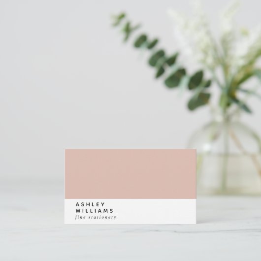 Moderne minimale Millenniale Blush Pink Social Med Visitekaartje (Staand voorkant)