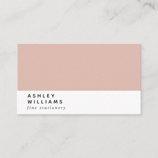 Moderne minimale Millenniale Blush Pink Social Med Visitekaartje (Voorkant)