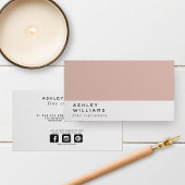 Moderne minimale Millenniale Blush Pink Social Med Visitekaartje