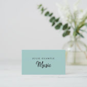 Moderne Minimale Mint Elegant Musician Artist Name Visitekaartje (Staand voorkant)