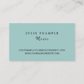 Moderne Minimale Mint Elegant Musician Artist Name Visitekaartje (Achterkant)