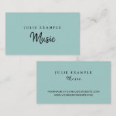 Moderne Minimale Mint Elegant Musician Artist Name Visitekaartje (Voorkant / Achterkant)