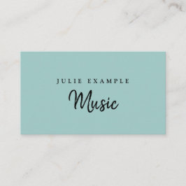 Moderne Minimale Mint Elegant Musician Artist Name Visitekaartje