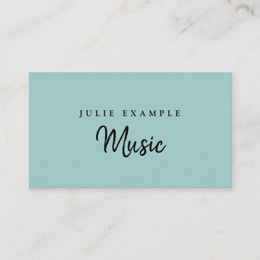 Moderne Minimale Mint Elegant Musician Artist Name Visitekaartje (Voorkant)