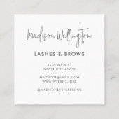 Moderne minimale Mint Green Script-streepjes Vierkante Visitekaartje (Achterkant)